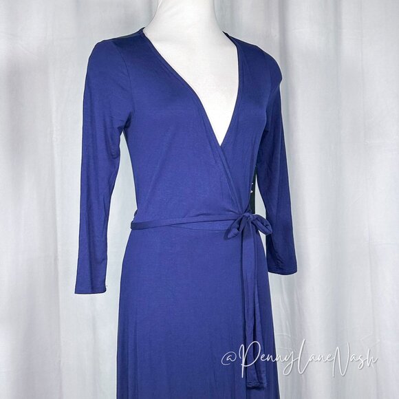 NWT Lulu's Garden District Navy Blue Wrap Maxi Dress Size Small - Picture 13 of 13